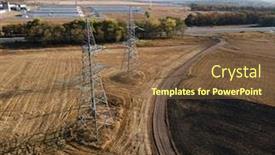  Presentation with power transmission - Slide deck enhanced with aerial-view-of-high-voltage background and a tawny brown colored foreground