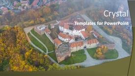  Presentation with brasov - Presentation theme with aerial-view-of-historical-citadel background and a light blue colored foreground
