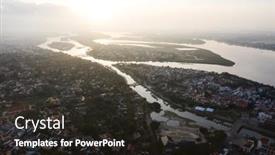  Presentation with aerial - Slide set featuring aerial-view-of-hoi background and a tawny brown colored foreground