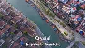  Presentation with vietnam - Cool new slide deck with aerial-view-of-hoi backdrop and a ocean colored foreground