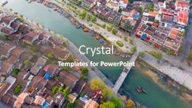  Presentation with vietnam - PPT theme having aerial-view-of-hoi background and a coral colored foreground