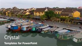  Presentation with ancient - Presentation theme consisting of aerial-view-of-hoi background and a dark gray colored foreground