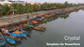  Presentation with ancient - Beautiful slide set featuring aerial-view-of-hoi backdrop and a gray colored foreground