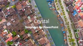  Presentation with ancient - Presentation design with aerial-view-of-hoi background and a violet colored foreground