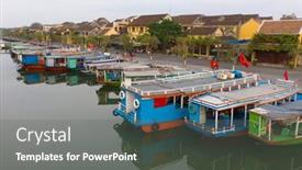 Presentation with vietnam - Colorful presentation theme enhanced with aerial-view-of-hoi backdrop and a gray colored foreground