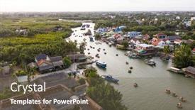  Presentation with ancient - Beautiful slide deck featuring aerial-view-of-hoi backdrop and a violet colored foreground