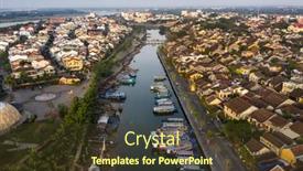  Presentation with ancient - Slide set featuring aerial-view-of-hoi background and a tawny brown colored foreground