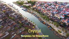  Presentation with ancient - Cool new slide deck with aerial-view-of-hoi backdrop and a tawny brown colored foreground