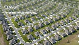  Presentation with neighborhood - PPT theme featuring bubbels - credit bubble economic financial market background and a seafoam green colored foreground.