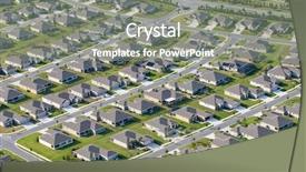  Presentation with neighborhood - Slides having aerial view of homes background and a gray colored foreground