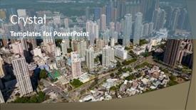  Presentation with hong kong - Presentation theme featuring aerial-view-of-hong-kong background and a seafoam green colored foreground