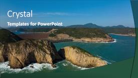  Presentation with hong kong - PPT theme consisting of aerial-view-of-hong-kong background and a teal colored foreground