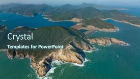  Presentation with hong kong - PPT theme having aerial-view-of-hong-kong background and a ocean colored foreground
