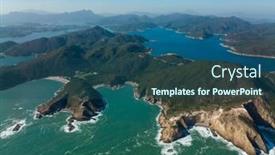  Presentation with hong kong - Slide set consisting of aerial-view-of-hong-kong background and a ocean colored foreground