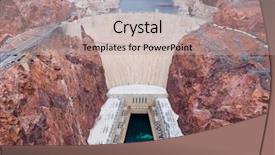  Presentation with dam construction - Presentation theme with aerial view of hoover dam background and a mint green colored foreground