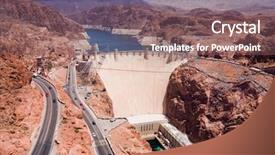  Presentation with dam construction - PPT layouts consisting of aerial view of hoover dam background and a violet colored foreground