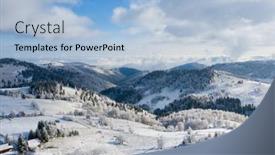  Presentation with transylvania - Cool new PPT theme with aerial-view-of-idyllic-winter backdrop and a light blue colored foreground
