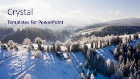 Presentation with transylvania - Presentation theme featuring aerial-view-of-idyllic-winter background and a sky blue colored foreground