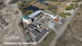  Presentation with industrial - Slides consisting of aerial-view-of-industrial-area background and a gray colored foreground