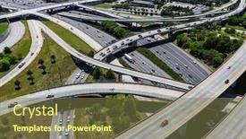  Presentation with atlanta - Amazing slide deck having aerial-view-of-interstate-85 backdrop and a tawny brown colored foreground
