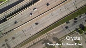  Presentation with highway - Presentation enhanced with aerial-view-of-interstate-highway background and a gray colored foreground
