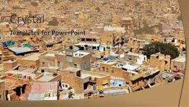  Presentation with rajasthan - Presentation theme consisting of aerial view of jaisalmer fort rajasthan india background and a coral colored foreground