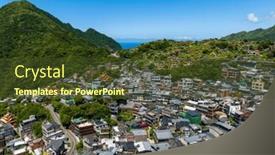  Presentation with taiwan - Presentation theme enhanced with aerial-view-of-jiufen background and a tawny brown colored foreground