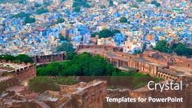  Presentation with city india - Amazing PPT theme having aerial-view-of-jodhpur backdrop and a tawny brown colored foreground