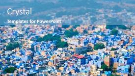  Presentation with city india - Beautiful PPT layouts featuring aerial-view-of-jodhpur backdrop and a teal colored foreground