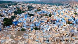  Presentation with city india - Presentation design with aerial-view-of-jodhpur and a coral colored foreground