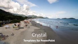  Presentation with brazil - Audience pleasing presentation consisting of aerial view of juquehy beach sao paulo brazil backdrop and a gray colored foreground