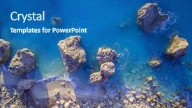  Presentation with island - PPT theme with aerial view of kalamitsi beach background and a teal colored foreground