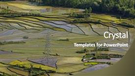  Presentation with rice terraces - Cool new theme with aerial view of kashmir valley backdrop and a tawny brown colored foreground