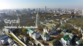  Presentation with autumn - Audience pleasing PPT theme consisting of aerial-view-of-kiev-pechersk backdrop and a dark gray colored foreground