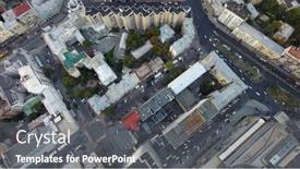  Presentation with summer - Beautiful theme featuring aerial-view-of-kiev backdrop and a gray colored foreground