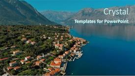  Presentation with kotor montenegro - Presentation theme with aerial-view-of-kotor-bay background and a ocean colored foreground