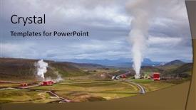  Presentation with scandinavia - Slide deck consisting of aerial view of krafla geothermal background and a light blue colored foreground