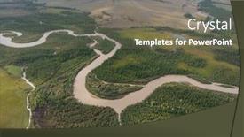  Presentation with aerial - Presentation design enhanced with aerial-view-of-kurai-steppe background and a tawny brown colored foreground
