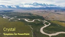  Presentation with russia - Amazing presentation theme having aerial-view-of-kurai-steppe backdrop and a tawny brown colored foreground