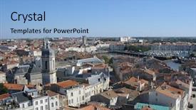  Presentation with france - Presentation design consisting of aerial view of la rochelle france background and a light blue colored foreground
