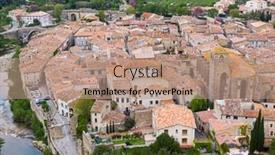  Presentation with medieval - Slides featuring aerial-view-of-lagrasse-medieval background and a coral colored foreground