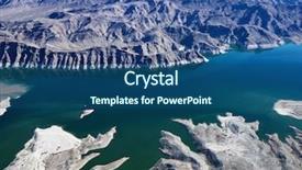  Presentation with aerial - Audience pleasing PPT theme consisting of aerial view of lake mead backdrop and a ocean colored foreground