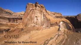  Presentation with recreation - Presentation theme having aerial-view-of-land-formation background and a coral colored foreground