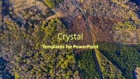  Presentation with spruce - PPT theme having aerial-view-of-landscape-showing background and a tawny brown colored foreground