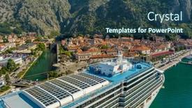  Presentation with kotor montenegro - Theme consisting of aerial-view-of-large-cruise background and a ocean colored foreground