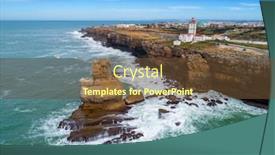  Presentation with lighthouse - Theme having aerial-view-of-lighthouse background and a tawny brown colored foreground