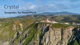  Presentation with lighthouse - Audience pleasing presentation design consisting of aerial-view-of-lighthouse backdrop and a light blue colored foreground