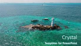  Presentation with caribbean - Theme consisting of aerial-view-of-lighthouse background and a ocean colored foreground