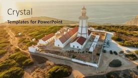  Presentation with lighthouse - PPT layouts enhanced with aerial-view-of-lighthouse background and a soft green colored foreground