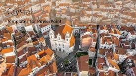  Presentation with city church - Presentation consisting of aerial-view-of-lisbon-downtown background and a  colored foreground
